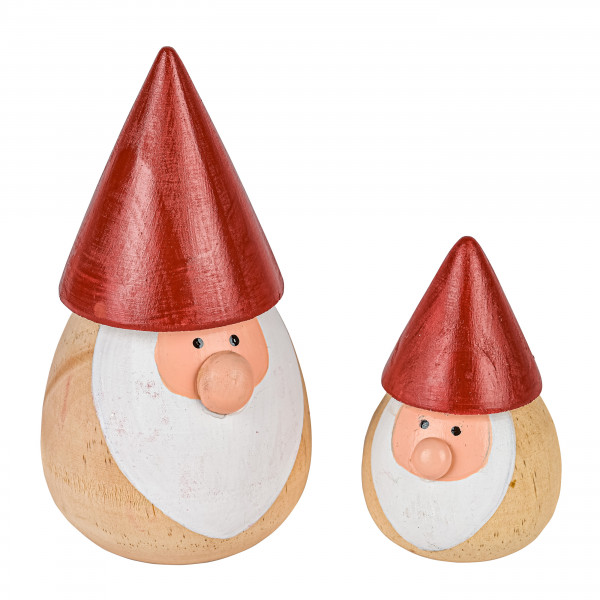 Niko, Holz, kugelförmig mit roter Mütze