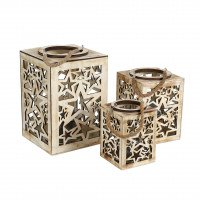 Holz Laterne monlight Sternen-Meer,mit Glaseinsatz Holz Laterne monlight Sternen-Meer,mit Glaseinsatz