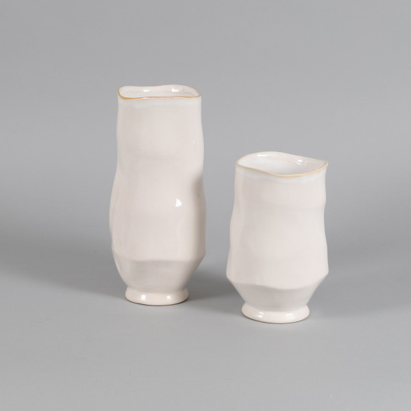 Keramik-Vase Blanche ,weiß glasiert