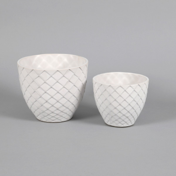 Keramik-Topf m.Rauten-Design