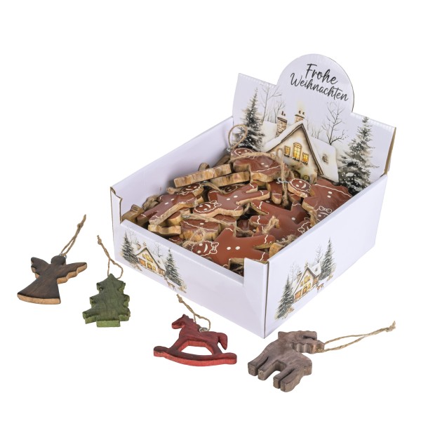 Weihnachtsschmuck, 4 Designs sortiert VE Schachtel=60 STK.