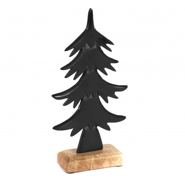 Baum, Mangoholz-Aluguss, schwarz 28x14x5 cm