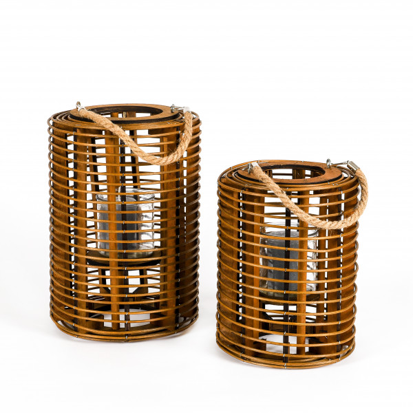 Rattan-Laterne Barcelona rund