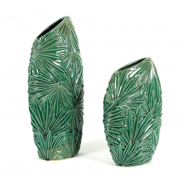 Keramik-Vase, Dschungel design, schlank