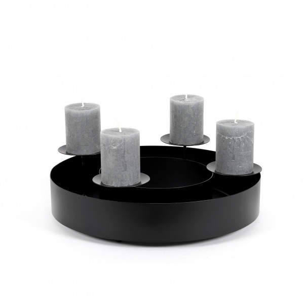 Adventskranz 41,5x41,5x13,5cm rustik antik lackiert