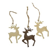 Hirschhänger, creme,VE = 18 Stk,7x10cm 3 Farben sort.im Glas, aus Metall Hirschhänger, creme,VE = 18 Stk,7x10cm 3 Farben sort.im Glas, aus Metall