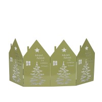 Metall Deko-Aufsteller Häuserfront 4- teilig, 48xh22 cm, grün Metall Deko-Aufsteller Häuserfront 4- teilig, 48xh22 cm, grün