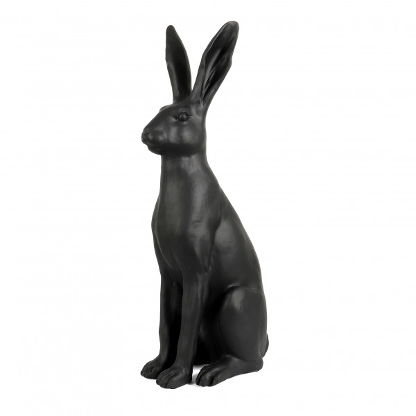 Poly Deko Hase Jumbo stehend white body, 34x22xh.80 cm